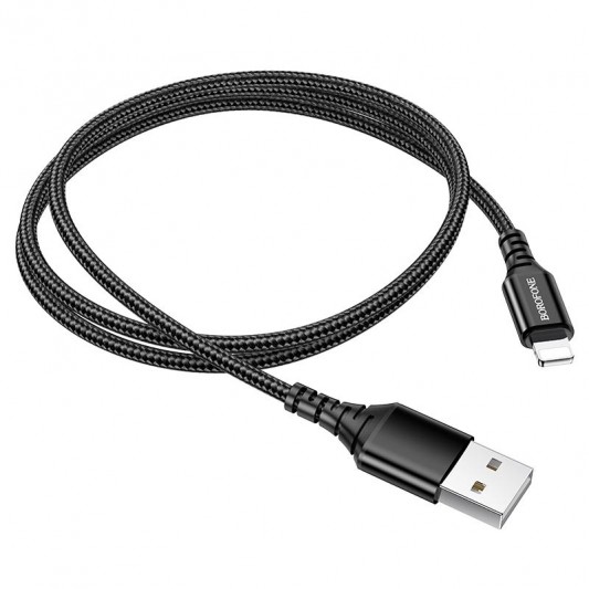 Дата кабель Borofone BX54 Ultra bright USB to Lightning (1m) Черный - изображение 3