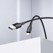 Дата кабель Borofone BX54 Ultra bright USB to Lightning (1m) Чорний