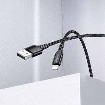 Дата кабель Borofone BX54 Ultra bright USB to Lightning (1m) Чорний - Lightning - зображення 4 