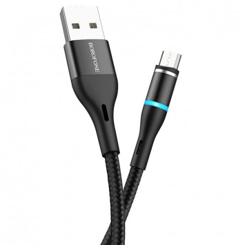 Кабель зарядки для телефона, планшета Borofone BU16 Skill magnetic USB to MicroUSB (1.2m) Черный - MicroUSB кабели - изображение 1