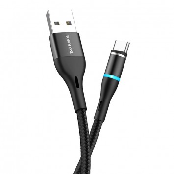 USB кабель телефону Borofone BU16 Skill magnetic USB to Type-C (1.2m) Чорний - Type-C кабелі - зображення 1 