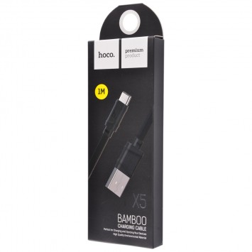 USB кабель для телефона Hoco X5 Bamboo USB to Type-C (100см) Черный - Type-C кабели - изображение 1
