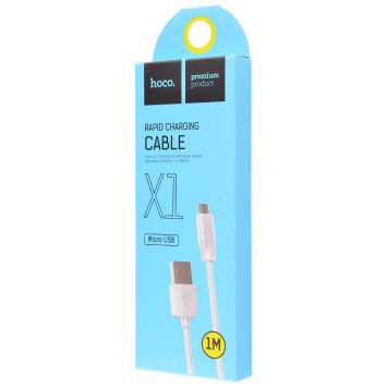 Кабель зарядки для телефона, планшета Hoco X1 Rapid USB to MicroUSB (1m) Белый - MicroUSB кабели - изображение 2
