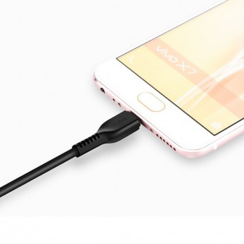 Кабель зарядного телефону, планшета Hoco X20 Flash Micro USB Cable (2m) Чорний - MicroUSB кабелі - зображення 3 