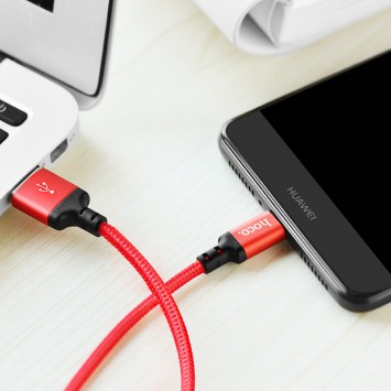 USB кабель для телефона Hoco X14 Times Speed USB to Type-C (1m) Черный / Красный - Type-C кабели - изображение 4