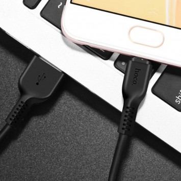 Кабель зарядки для телефона, планшета Hoco X20 Flash Micro USB Cable (1m) Черный - MicroUSB кабели - изображение 3