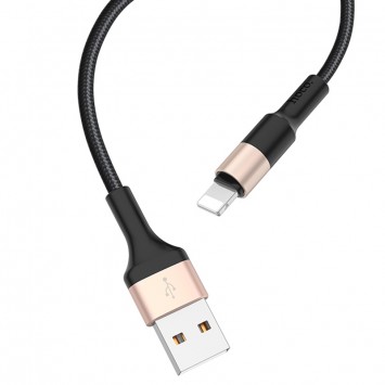 Кабель зарядки Apple Hoco X26 Xpress Lightning Cable (1m) Черный / Золотой - Lightning - изображение 2