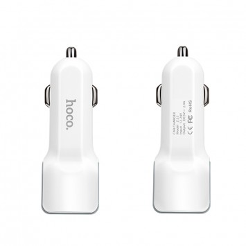 Автомобильная зарядка для телефона Hoco Z23 Grand Style + Cable (Micro) 2.4A 2USB Белый - Автомобильные зарядные устройства - изображение 1