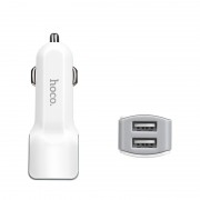 Автомобильная зарядка для телефона Hoco Z23 Grand Style + Cable (Micro) 2.4A 2USB Белый