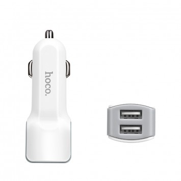 Автомобільна зарядка для телефону Hoco Z23 Grand Style + Cable (Micro) 2.4A 2USB Білий - Автомобільні зарядні пристрої - зображення 2 