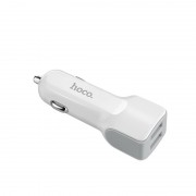 Автомобільна зарядка для телефону Hoco Z23 Grand Style + Cable (Micro) 2.4A 2USB Білий