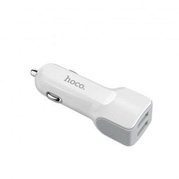 Автомобільна зарядка для телефону Hoco Z23 Grand Style + Cable (Micro) 2.4A 2USB Білий - Автомобільні зарядні пристрої - зображення 3 