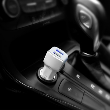 Автомобильная зарядка для телефона Hoco Z23 Grand Style + Cable (Micro) 2.4A 2USB Белый - Автомобильные зарядные устройства - изображение 6