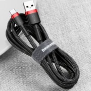 USB кабель для телефону Baseus Cafule Type-C Cable 3A (1m) (CATKLF-B) Червоний / Чорний