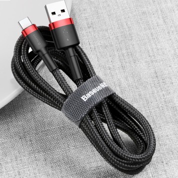 USB кабель для телефона Baseus Cafule Type-C Cable 3A (1m) (CATKLF-B) Красный / Черный - Type-C кабели - изображение 2