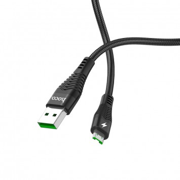 Кабель зарядки для телефона, планшета Hoco U53 Flash microUSB (4A) (1.2m) Черный - MicroUSB кабели - изображение 1