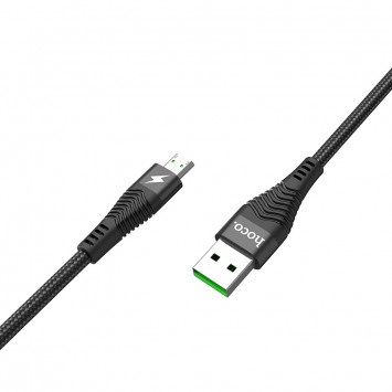 Кабель зарядки для телефона, планшета Hoco U53 Flash microUSB (4A) (1.2m) Черный - MicroUSB кабели - изображение 2