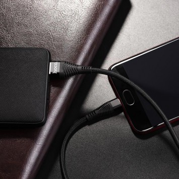 Кабель зарядки для телефона, планшета Hoco U53 Flash microUSB (4A) (1.2m) Черный - MicroUSB кабели - изображение 3