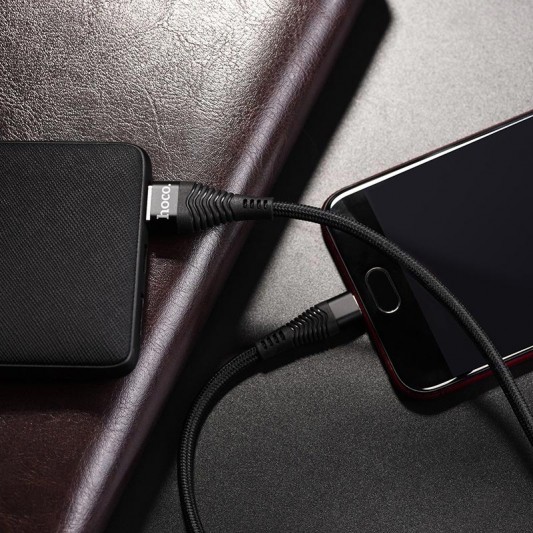 Кабель зарядки для телефона, планшета Hoco U53 Flash microUSB (4A) (1.2m) Черный - изображение 3