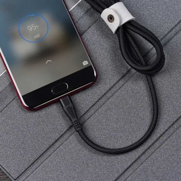 Кабель заряджання для телефону, планшета Hoco U53 Flash microUSB (4A) (1.2m) Чорний - MicroUSB кабелі - зображення 4 