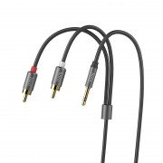 Адіо кабель Aux Hoco UPA10 Lotus Double RCA Audio 3.5 mm (1,5м) Сірий