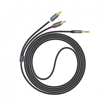 Аудио кабель Aux Hoco UPA10 Lotus Double RCA Audio 3.5 mm (1,5м) Серый - Кабели / Переходники - изображение 2