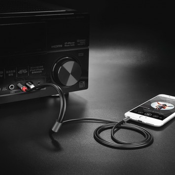 Аудіо кабель Aux Hoco UPA10 Lotus Double RCA Audio 3.5mm (1,5м) Сірий - Кабелі / Перехідники - зображення 5 