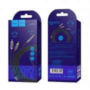 Аудио кабель Aux Hoco UPA10 Lotus Double RCA Audio 3.5 mm (1,5м) Серый