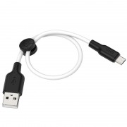 Кабель зарядки для телефона, планшета Hoco X21 Plus Silicone MicroUSB Cable (0.25m) Черный / Белый