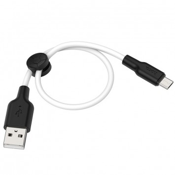 Кабель зарядки телефону, планшета Hoco X21 Plus Silicone MicroUSB Cable (0.25m) Чорний / Білий - MicroUSB кабелі - зображення 1 