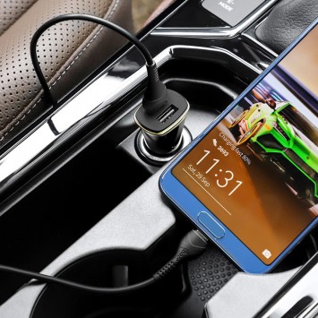 Автомобільна зарядка для телефону Hoco Z31 QC3.0 (2USB/3.4A) + microUSB Чорний - Автомобільні зарядні пристрої - зображення 4 