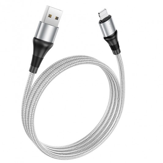 Кабель заряджання Apple Hoco X50 "Excellent"" USB to Lightning (1m) Сірий - зображення 1 