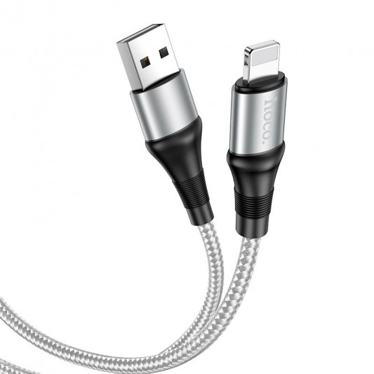 Кабель заряджання Apple Hoco X50 "Excellent"" USB to Lightning (1m) Сірий - зображення 2 