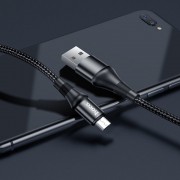 Кабель зарядки для телефона, планшета Hoco X50 ""Excellent"" USB to MicroUSB (1m) Черный
