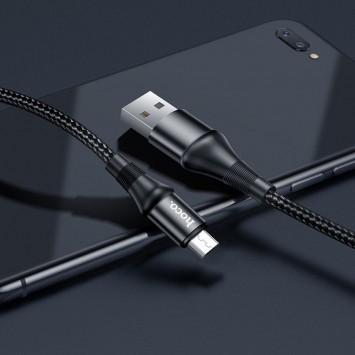 Кабель зарядки для телефону, планшета Hoco X50 "Excellent"" USB to MicroUSB (1m) Чорний - MicroUSB кабелі - зображення 4 