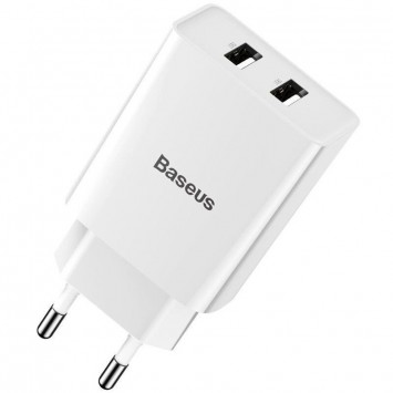 Зарядное устройство Baseus Speed Mini Dual U 10.5W 2USB (CCFS-R) Белый - Сетевые зарядные устройства (220 В) - изображение 1