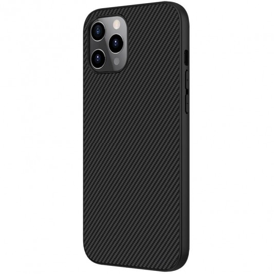 Карбонова накладка Apple iPhone 12 Pro Max (6.7"") - Nillkin Synthetic Fiber series Чорний - зображення 3 