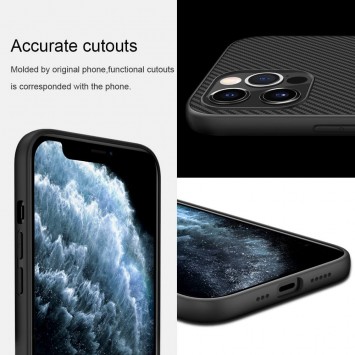 Карбоновая накладка для Apple iPhone 12 Pro Max (6.7"") - Nillkin Synthetic Fiber series Черный - Чехлы для iPhone 12 Pro Max - изображение 4