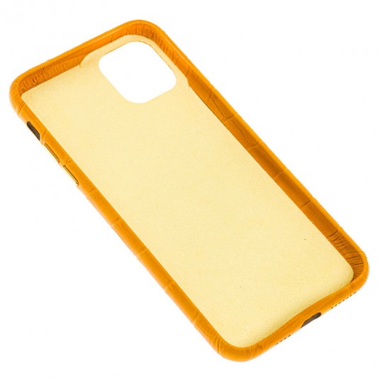 Шкіряний чохол для Apple iPhone 11 (6.1"") - Croco Leather Yellow - зображення 2 