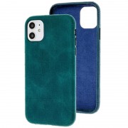 Кожаный чехол для Apple iPhone 11 (6.1"") - Croco Leather Green
