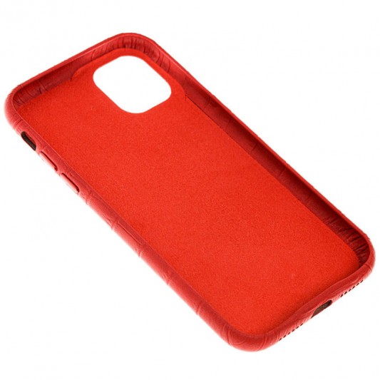 Шкіряний чохол для Apple iPhone 11 (6.1"") - Croco Leather Red - зображення 2 