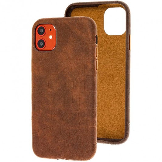 Шкіряний чохол для Apple iPhone 11 (6.1"") - Croco Leather Brown - зображення 1 