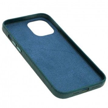 Кожаный чехол для Apple iPhone 12 Pro / 12 (6.1"") - Croco Leather Green - Чехлы для iPhone 12 - изображение 1