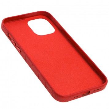 Кожаный чехол для Apple iPhone 12 Pro / 12 (6.1"") - Croco Leather Red - Чехлы для iPhone 12 - изображение 1