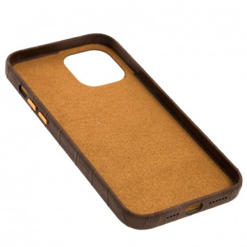 Кожаный чехол для Apple iPhone 12 Pro / 12 (6.1"") - Croco Leather Brown - Чехлы для iPhone 12 - изображение 1