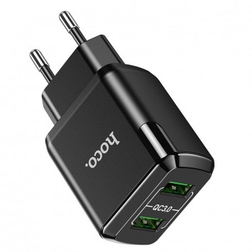 Зарядний пристрій HOCO N6 QC3.0 (2USB/3A) + USB - Type-C Чорний - Мережеві ЗП (220 В) - зображення 3 