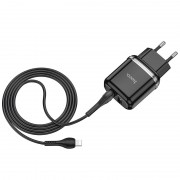 Зарядное устройство Hoco N4 (2USB/2.4A) + Lightning Черный