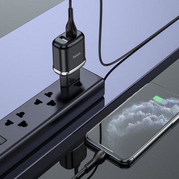 Зарядное устройство Hoco N4 (2USB/2.4A) + Lightning Черный - Сетевые зарядные устройства (220 В) - изображение 3