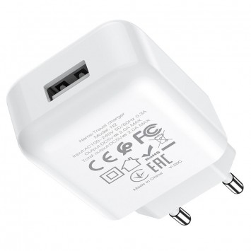Зарядное устройство HOCO N2 (1USB/2.1A) + USB - Lightning Белый - Сетевые зарядные устройства (220 В) - изображение 5