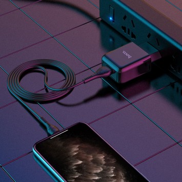 Зарядное устройство HOCO N2 (1USB/2.1A) + USB - Lightning Черный - Сетевые зарядные устройства (220 В) - изображение 3